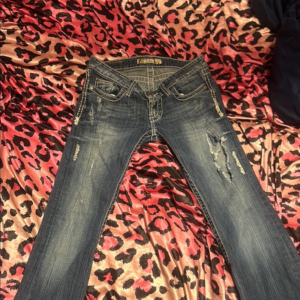 Buckle Blue Skinny Distressed Jeans